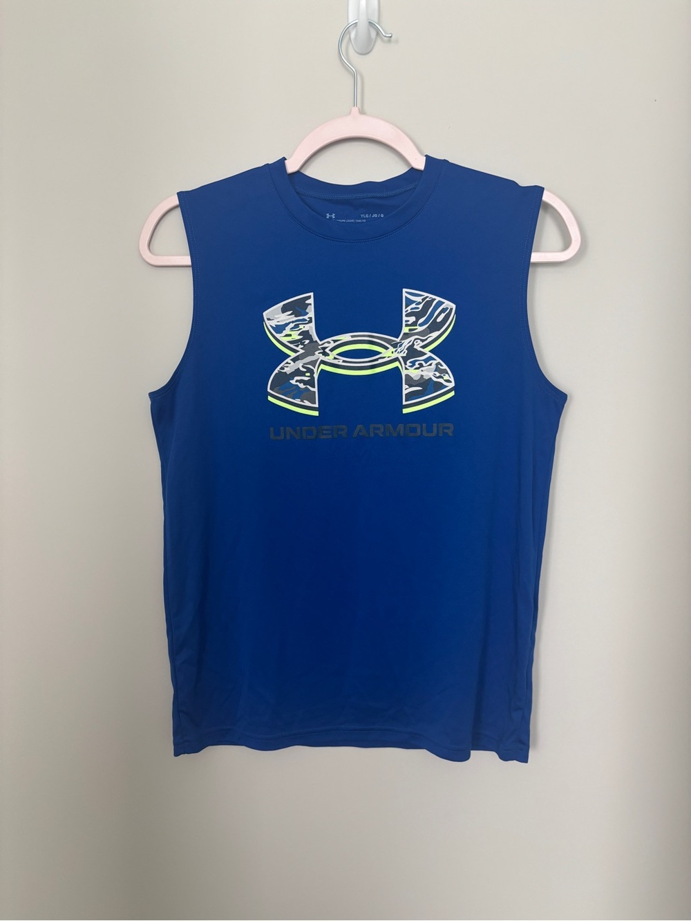 Under Armour Boys' Blue Sleeveless Logo Tank YLG
